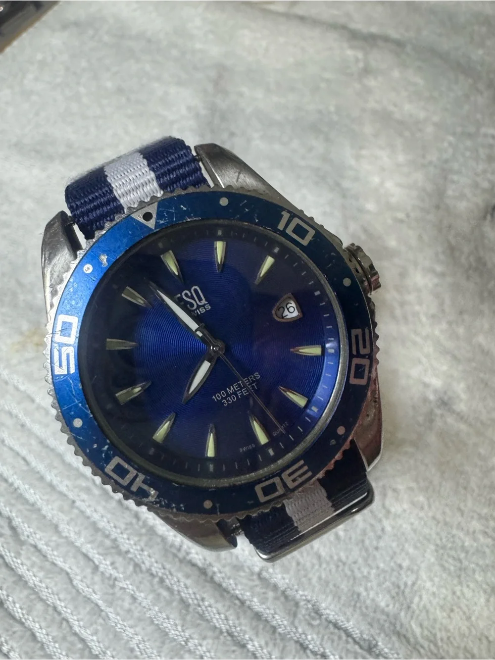 ESQ Swiss Men's Blue Dive Watch - 100 Meters